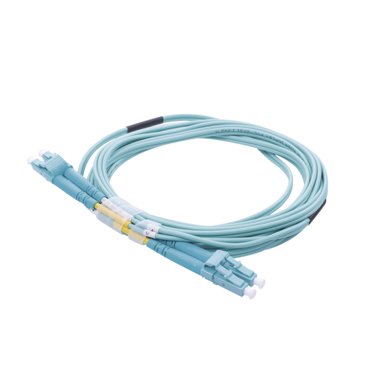 LP-FOM4-LCLC-R03 - Jumper de Fibra �ptica Multimodo OM4 50/125 LC-LC OFNR (Riser), 2.0 mm, D�plex, Aqua, 3 Metros (9.84 Pies)