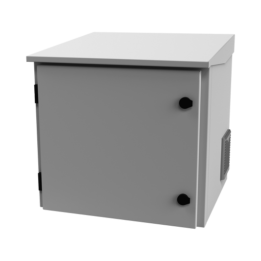LP-FORTE-09U-R3 Gabinete de Exterior con Rack de 19 de 9UR con Ventiladores y Termostato, Se envía el Gabinete armado, (Montaje a poste o torre se vende por separado).