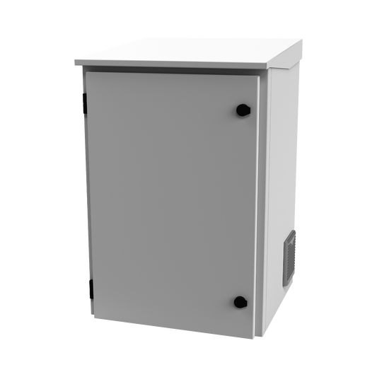 LP-FORTE-16U-R3 Gabinete de Exterior con Rack de 19 de 16U con Ventiladores y Termostato, Se envía el Gabinete Armado. (Montaje a poste o torre se vende por separado).
