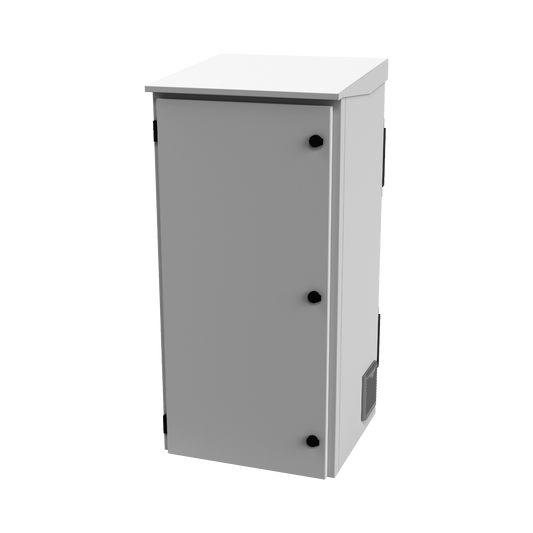LP-FORTE-24U-R3 Gabinete de Exterior con Rack de 19 de 24U con Ventiladores y Termostato, Se envía el Gabinete Armado (Montaje a poste o torre se vende por separado).