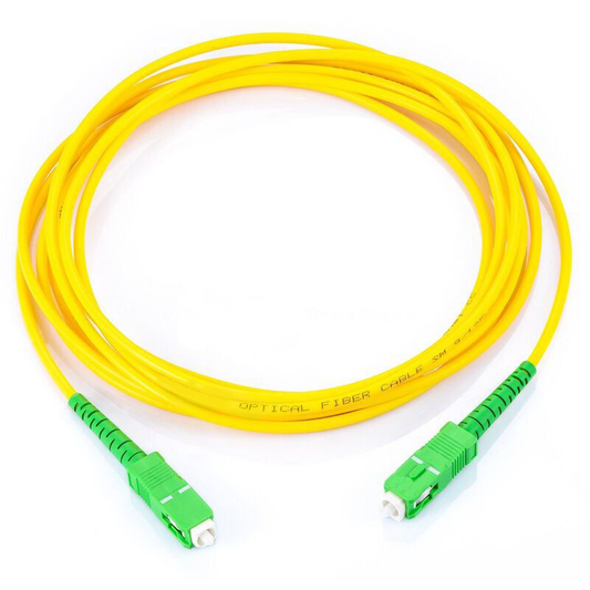 LP-FO-SCA-SCA-01 Jumper de Fibra Óptica Monomodo SC/APC-SC/APC Simplex, color amarillo, 1 metro