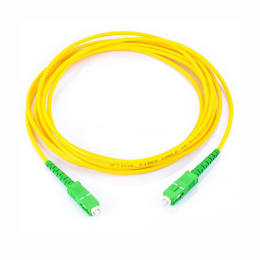 LP-FO-SCA-SCA-02 Jumper de Fibra Óptica Monomodo SC/APC SC/APC Simplex, color amarillo, 2 metros