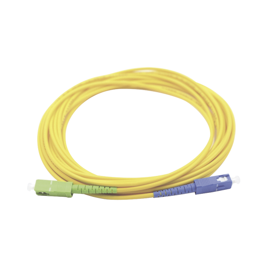 LP-FO-SCU-SCA-01 Jumper de Fibra Óptica Monomodo SC/UPC SC/APC Simplex, color amarillo 1 metro