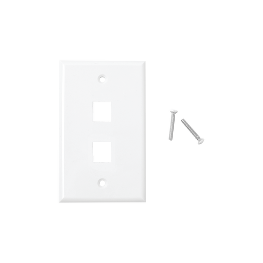LP-FP-17 - Placa de Pared de 2 Puertos, Keystone, Color Blanco