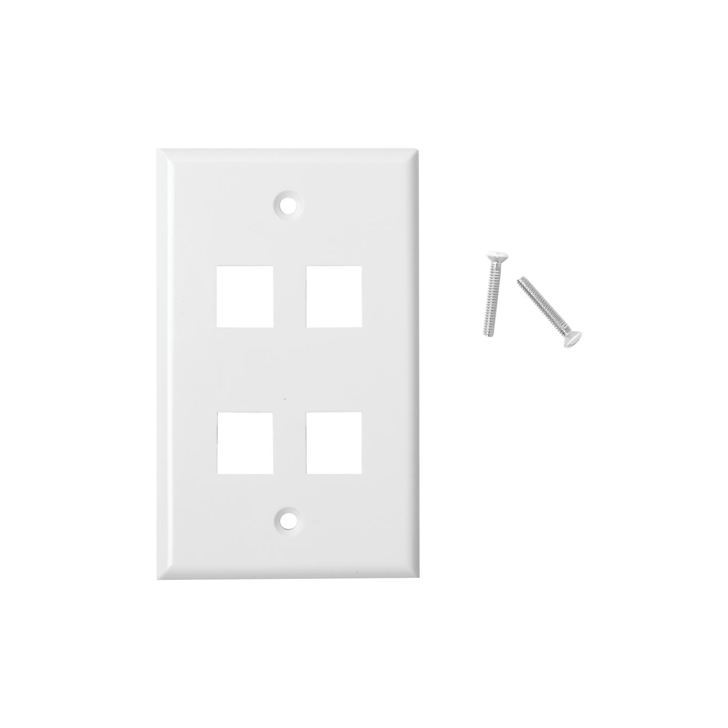 LP-FP-19 - Placa de Pared de 4 Puertos, Keystone, Color Blanco