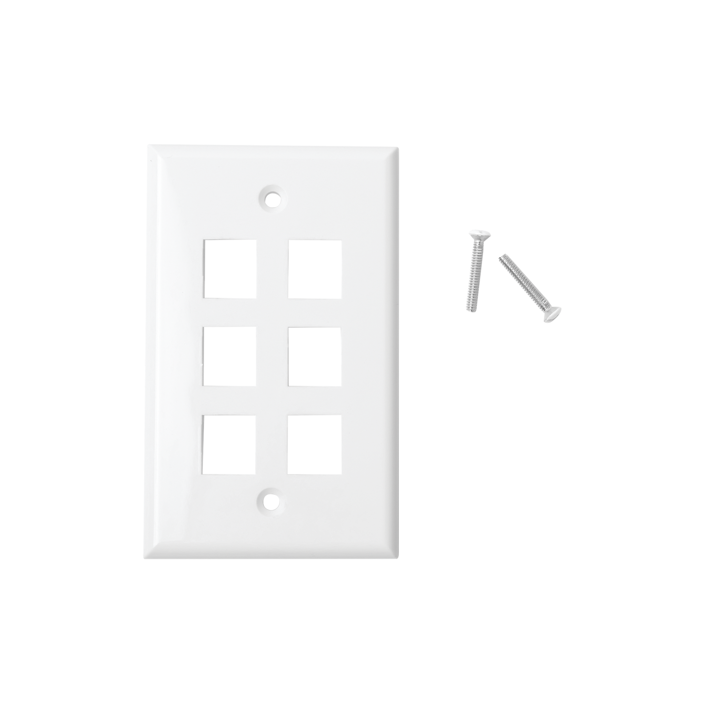 LP-FP-20 - Placa de Pared de 6 Puertos, Keystone, Color Blanco