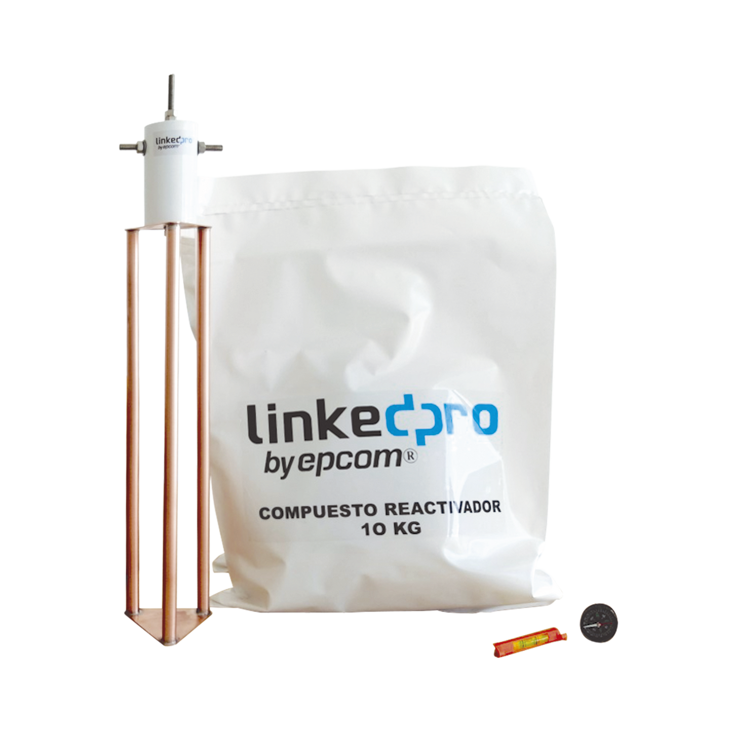 LP-GROUND-30A - Electrodo 30A / 100% Cobre Electrol�tico / Filtro Equipotencial / Compuesto 12 kg / Dise�o Delta / 45 cm x 1/2"