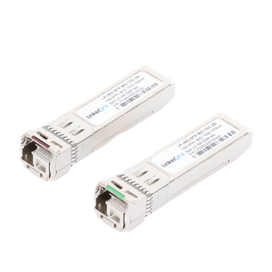 LP-IND-SFP-BD-10G-3 - Transceptores Ópticos Industriales Bidireccionales SFP+ (Mini-Gbic) / Monomodo 1270 & 1330 nm / 10 Gbps / 10GBASE / Conector LC/UPC Simplex / DDM / Hasta 3 km / 2 Piezas