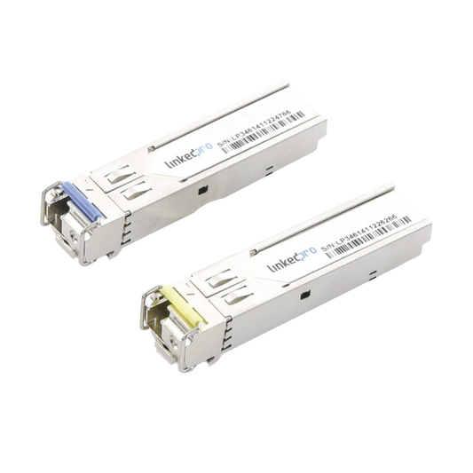 LP-IND-SFP-BD-1G-3 - Transceptores Ópticos Industriales Bidireccionales SFP (Mini-Gbic) / Monomodo 1310 & 1550 nm / 1.25 Gbps / 1000BASE-BX / Conector LC/UPC Simplex / DDM / Hasta 3 km / 2 Piezas