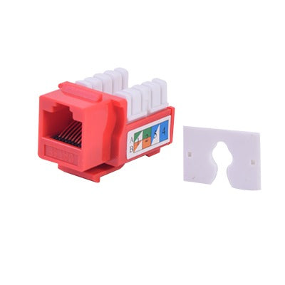LP-KJ-505-RD - M�dulo Jack Keystone Cat5e con Terminaci�n 110 (Punchdown) para Faceplate - Color Rojo