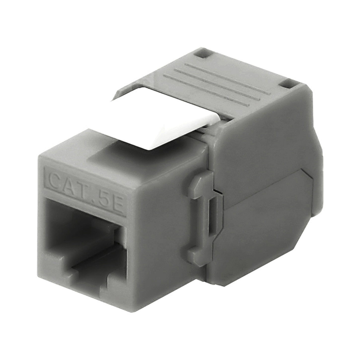 LP-KJ-516-TTGY - M�dulo Jack Keystone Cat5e (Toolless), con Terminaci�n en �ngulo 180 - Color Gris, Compatible con Faceplate y Patchpanel Linkedpro