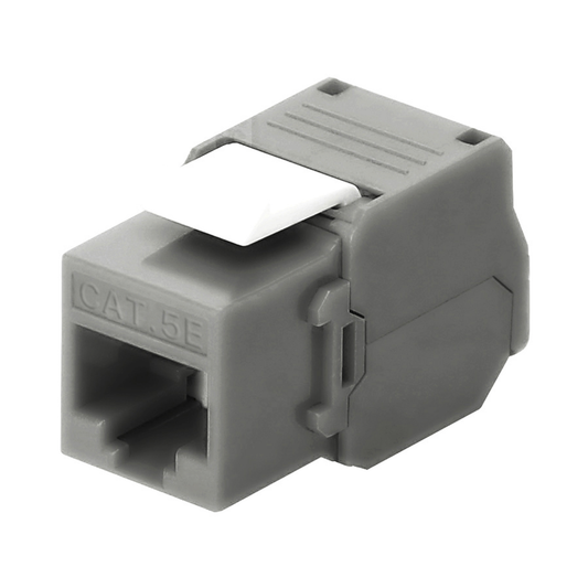 LP-KJ-516-TTGY - M�dulo Jack Keystone Cat5e (Toolless), con Terminaci�n en �ngulo 180 - Color Gris, Compatible con Faceplate y Patchpanel Linkedpro