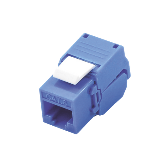 LP-KJ-610-TTBU - M�dulo Jack Keystone Cat6 (Toolless), con Terminaci�n en �ngulo 180 Grados Color Azul, Compatible con Faceplate y Patchpanel Linkedpro