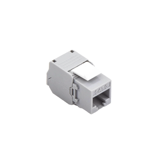 LP-KJ-610-TTGY - M�dulo Jack Keystone Cat6 (Toolless), con Terminaci�n en �ngulo 180 Grados Color Gris, Compatible con Faceplate y Patchpanel Linkedpro