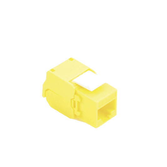 LPKJ6ATTYE - M�dulo Jack Keystone Cat6A (Toolless), con Terminaci�n en �ngulo 180 - Color Amarillo, Compatible con Faceplate y Patchpanel Linkedpro