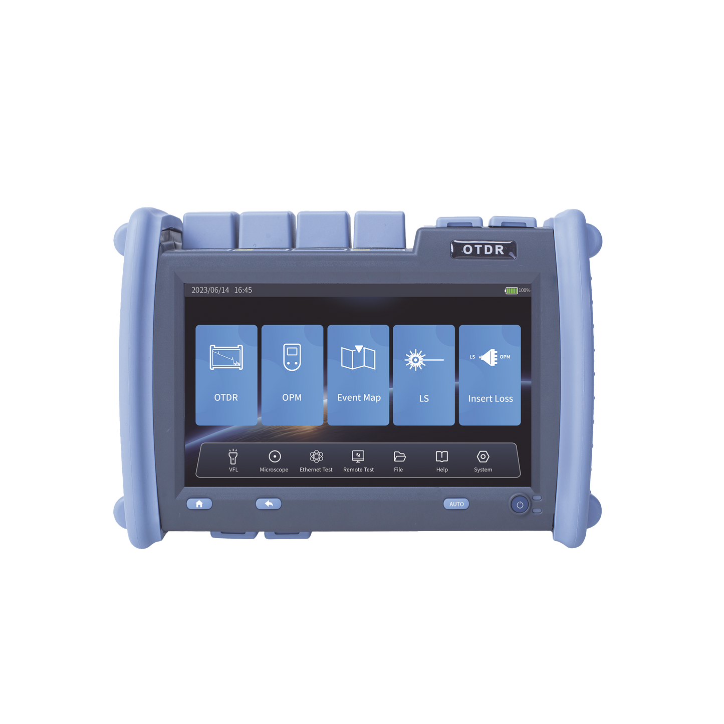 LP-OTDR-PRO - OTDR PRO de Alto Rendimiento para Enlaces de Fibra �ptica Monomodo y Multimodo / Longitudes de Onda: 850nm, 1300nm, 1310nm y 1550nm / Zona Muerta por Evento de 0.8 Metros (2.62 Pies) / VFL 5mW / Distancia de Prueba de hasta 420 km