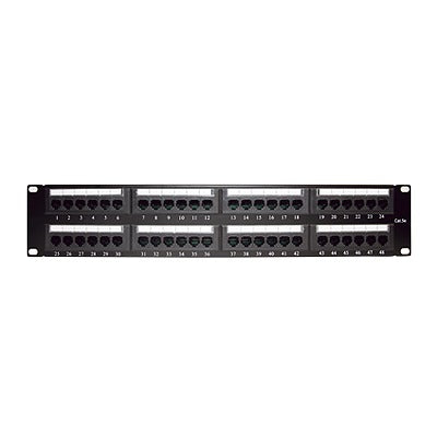 LP-PP-508 - Panel de Parcheo de Impacto (110) UTP de 48 Puertos Cat5e 19 Pulgadas (48.26 cm), 2U con Barra para Organizar Cable