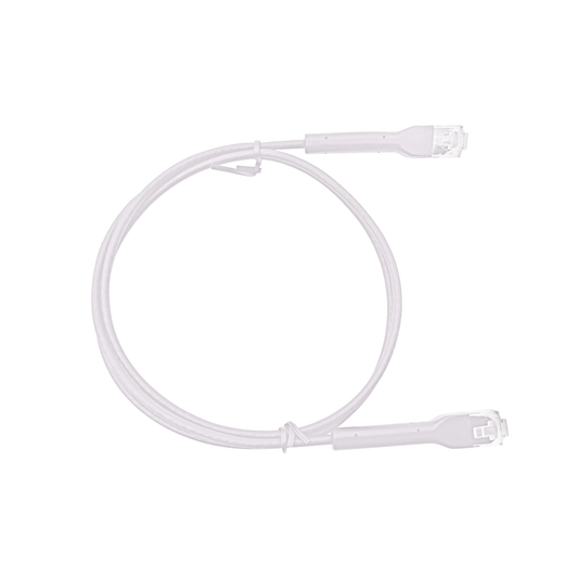 LP-PSLIM-05WH - Mini Patch Cord Cat6 Ultra Slim 0.5 Metros (1.64 Pies) Blanco ? Ahorra Espacio sin Organizadores, con Bota Flexible