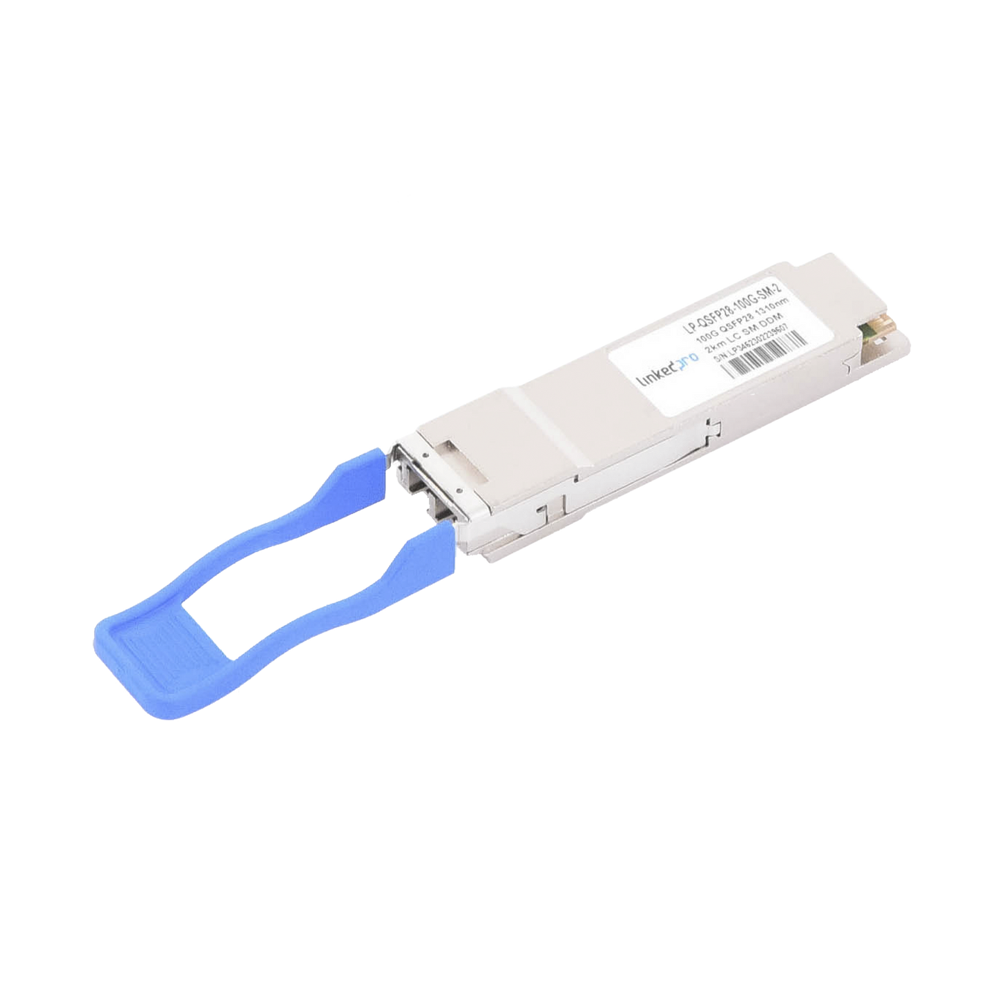 LP-QSFP28-100G-SM-2 - Transceptor Óptico QSFP28 (Mini-Gbic) / Monomodo 1310 nm / 100 Gbps / 100GBASE-LR4 / Conectores LC/UPC Dúplex / DDM / Hasta 2 km