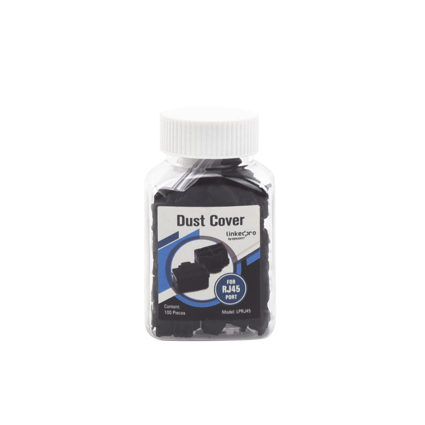 LP-RJ45 - Bote con 100 Protectores Anti-Polvo para Puerto RJ45 Color Negro