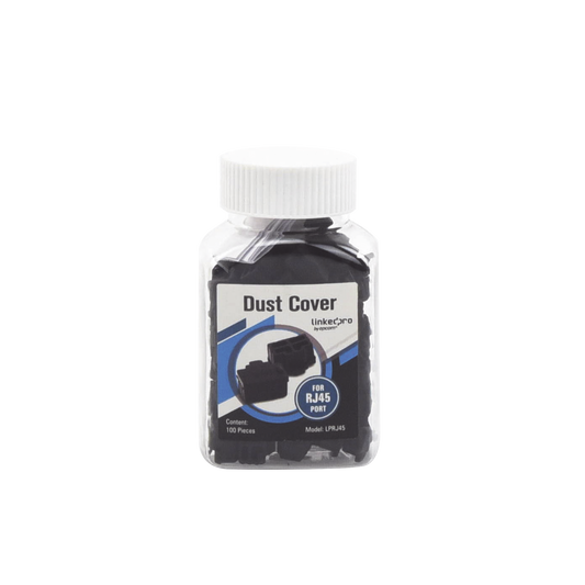 LP-RJ45 - Bote con 100 Protectores Anti-Polvo para Puerto RJ45 Color Negro