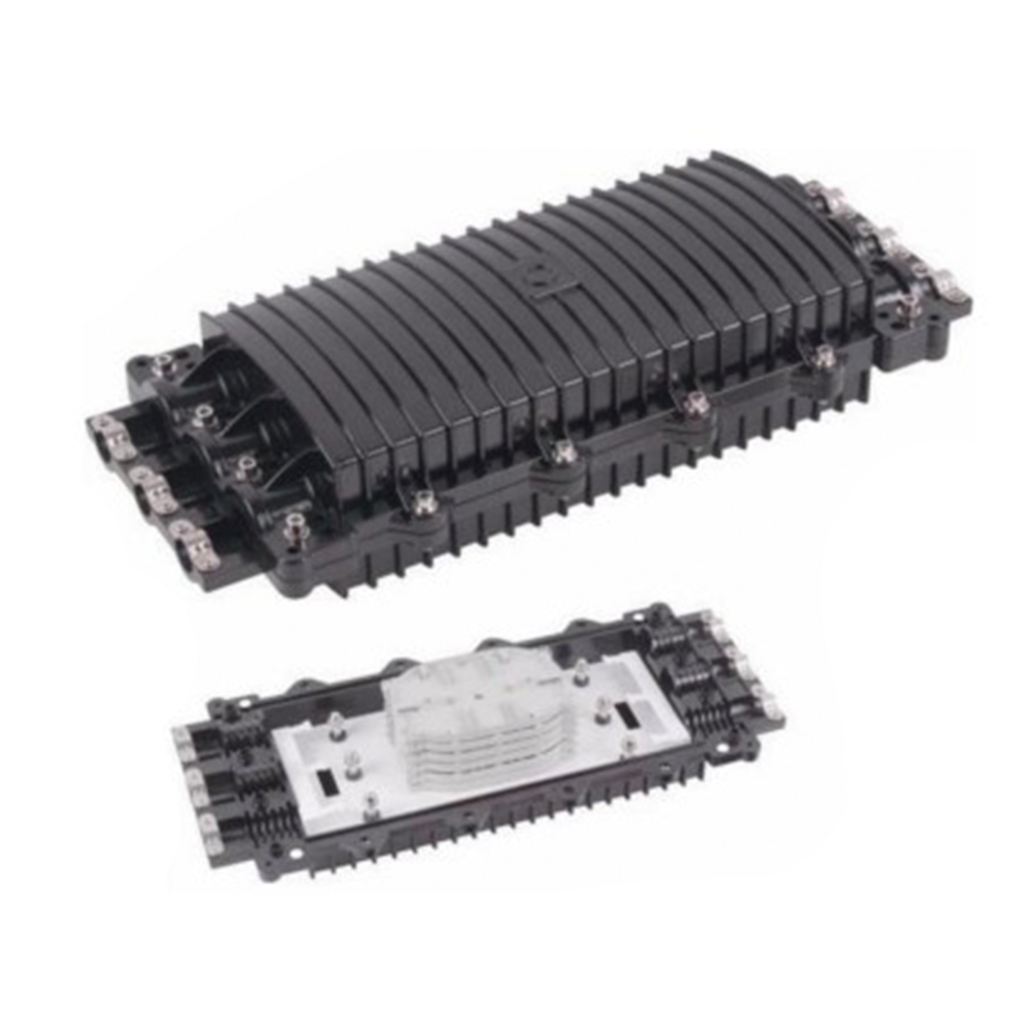 LP-SCH96-3 - Caja de Distribuci�n de Fibra �ptica Horizontal, hasta 96 Empalmes, Exterior IP68, 3 Puertos de Entrada y Salida
