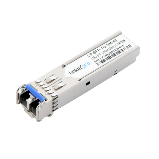 LP-SFP-1G-SM-60 - Transceptor Óptico SFP (Mini-Gbic) / Monomodo 1310 nm / 1.25 Gbps / 1000BASE-EX / Conectores LC/UPC Dúplex / DDM / Hasta 60 km
