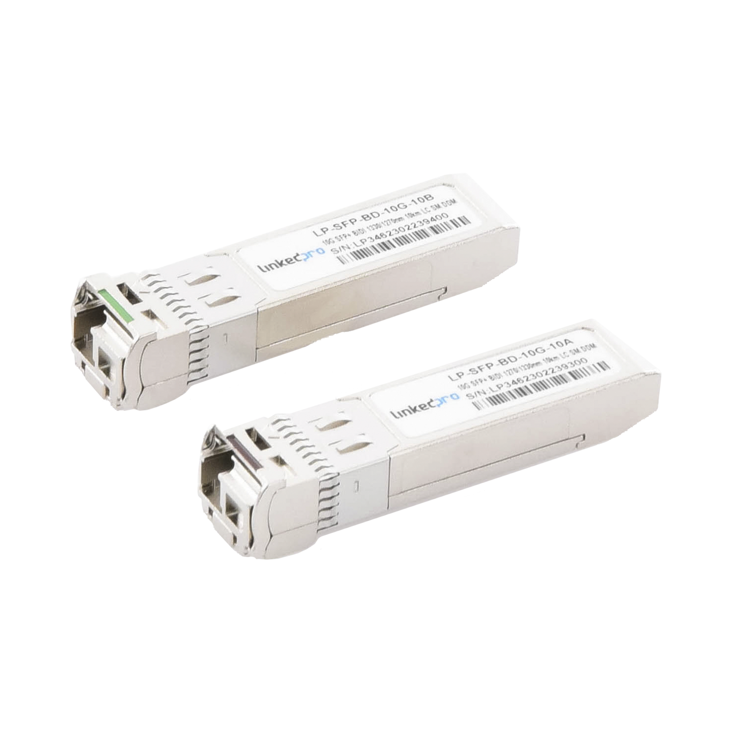 LP-SFP-BD-10G-10 - Transceptores Ópticos Bidireccionales SFP+ (Mini-Gbic) / Monomodo 1270 & 1330 nm / 10 Gbps / 10GBASE-BX / Conector LC/UPC Simplex / DDM / Hasta 10 km / 2 Piezas