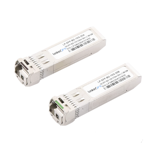 LP-SFP-BD-10G-20 - Transceptores Ópticos Bidireccionales SFP+ (Mini-Gbic) / Monomodo 1270 & 1330 nm / 10 Gbps / 1000BASE-BX / Conector LC/UPC Simplex / DDM / Hasta 20 km / 2 Piezas