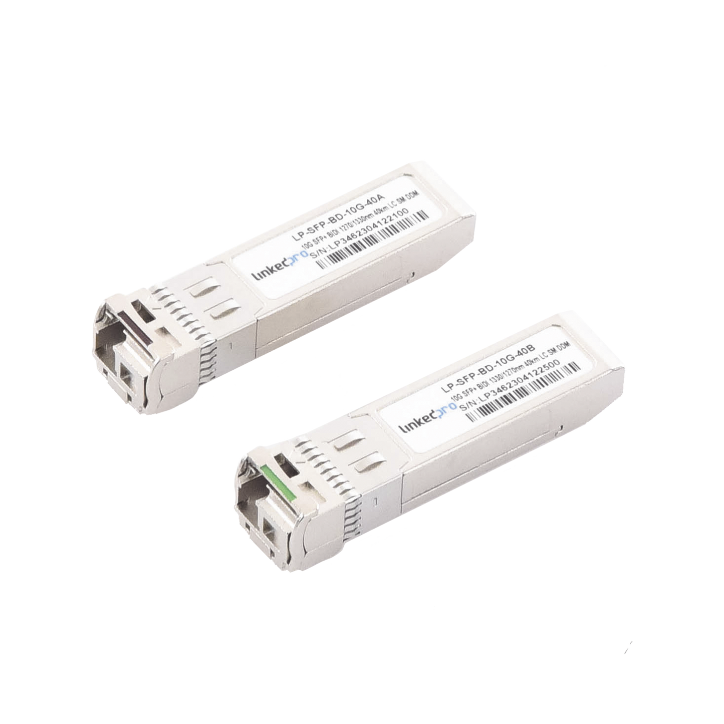 LP-SFP-BD-10G-40 - Transceptores Ópticos Bidireccionales SFP+ (Mini-Gbic) / Monomodo 1270 & 1330 nm / 10 Gbps / 1000BASE-BX / Conector LC/UPC Simplex / DDM / Hasta 40 km / 2 Piezas