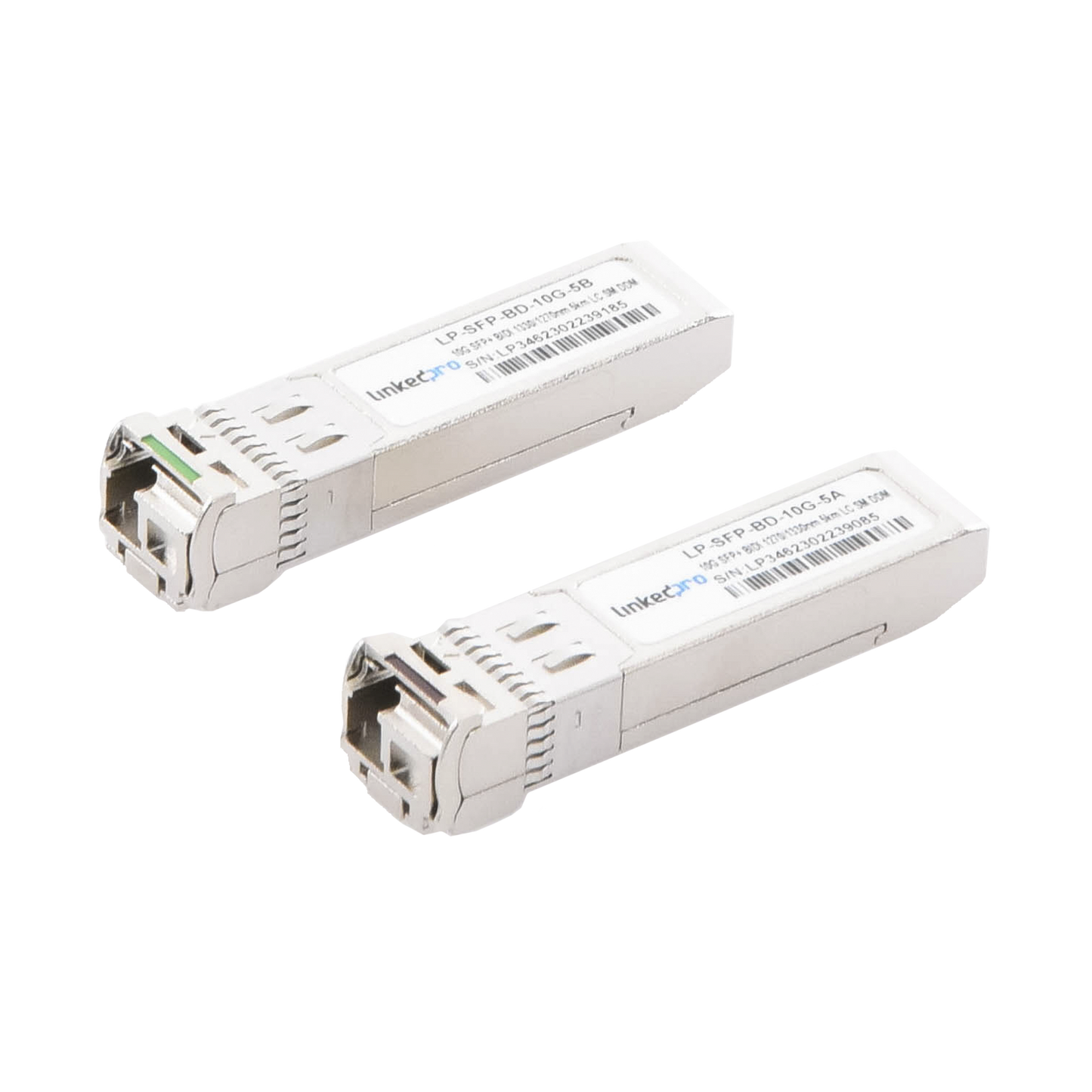 LP-SFP-BD-10G-5 - Transceptores Ópticos Bidireccionales SFP+ (Mini-Gbic) / Monomodo 1270 & 1330 nm / 10 Gbps / 10GBASE-BX / Conector LC/UPC Simplex / DDM / Hasta 5 km / 2 Piezas