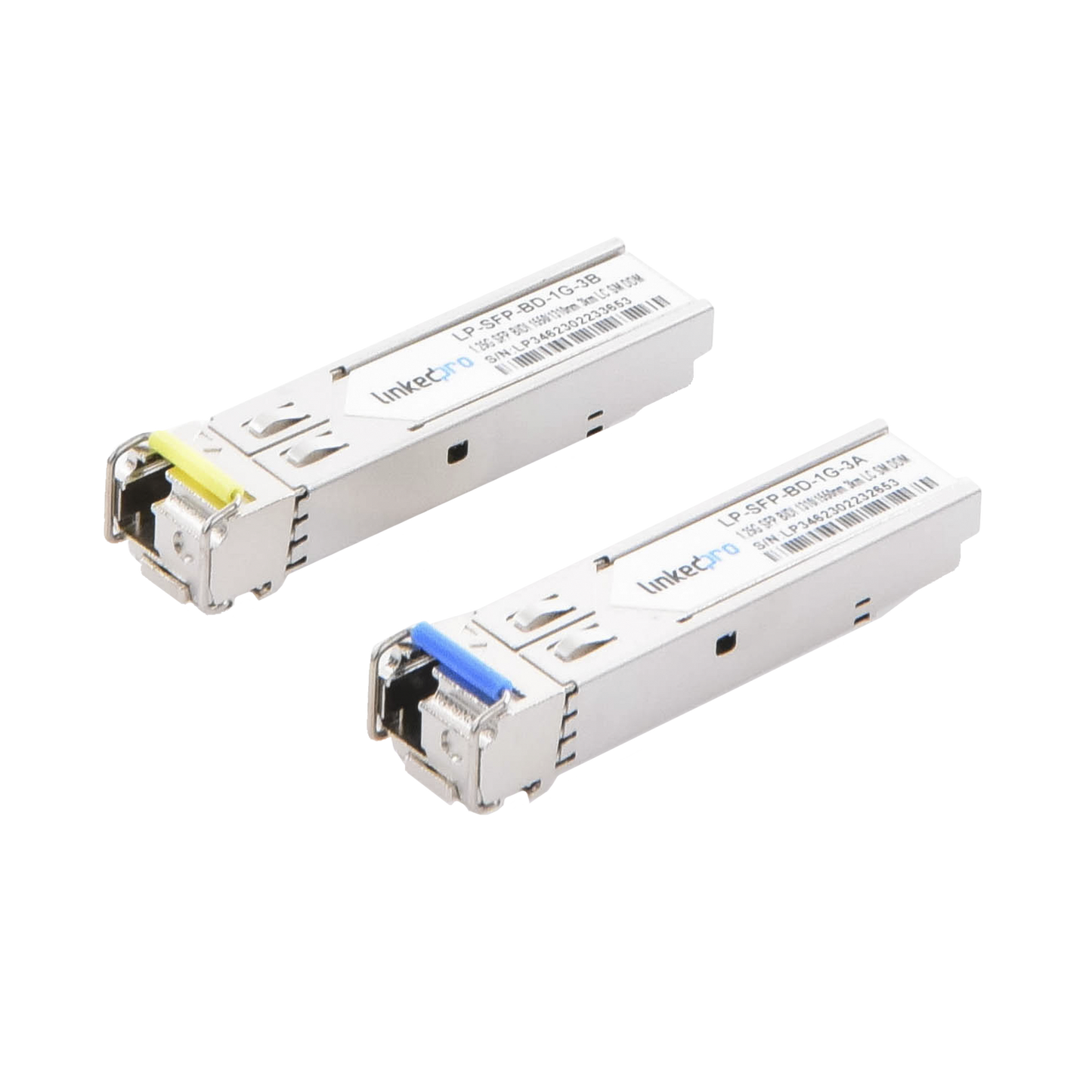 LP-SFP-BD-1G-3 - Transceptores Ópticos Bidireccionales SFP (Mini-Gbic) / Monomodo 1310 & 1550 nm / 1.25 Gbps / 1000BASE-BX / Conector LC/UPC Simplex / DDM / Hasta 3 km / 2 Piezas