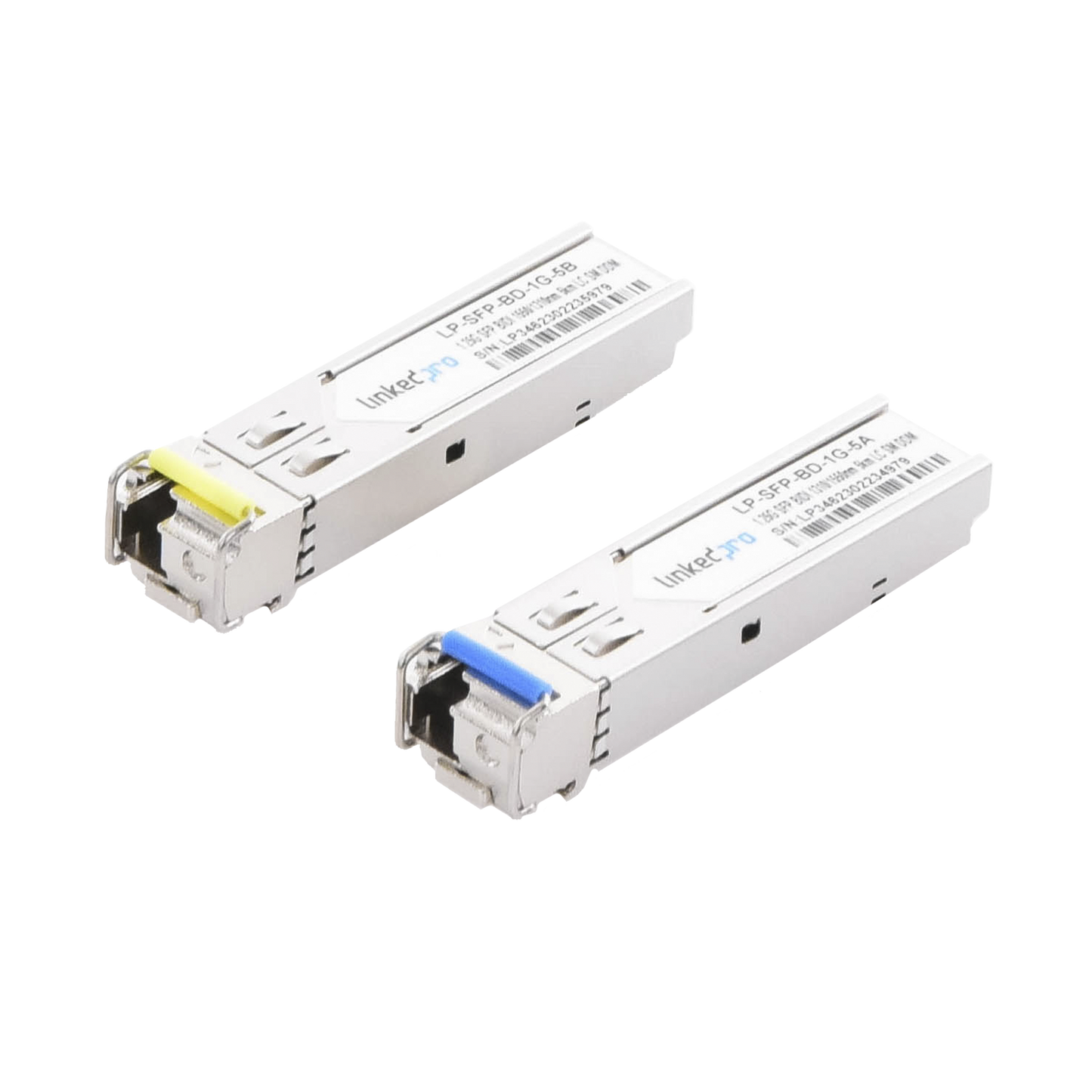 LP-SFP-BD-1G-5 - Transceptores Ópticos Bidireccionales SFP (Mini-Gbic) / Monomodo 1310 & 1550 nm / 1.25 Gbps / 1000BASE-BX / Conector LC/UPC Simplex / DDM / Hasta 5 km / 2 Piezas
