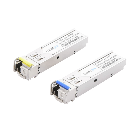 LP-SFP-BD-1G-5 - Transceptores Ópticos Bidireccionales SFP (Mini-Gbic) / Monomodo 1310 & 1550 nm / 1.25 Gbps / 1000BASE-BX / Conector LC/UPC Simplex / DDM / Hasta 5 km / 2 Piezas
