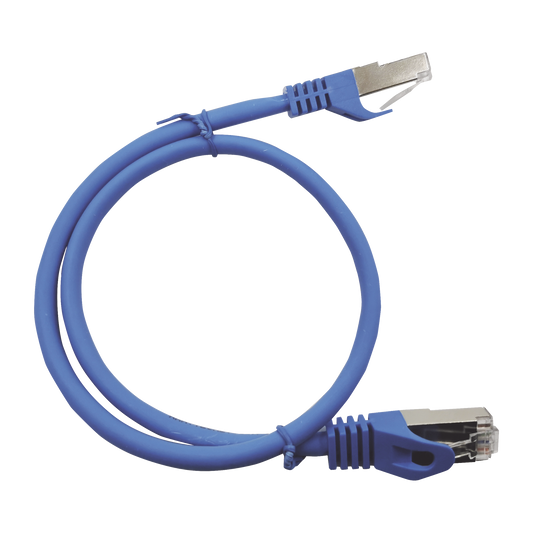 LP-STP-6A-050-BU - Patch Cord Cat6A 10G Blindado 0.5 Metros (1.64 Pies) Azul