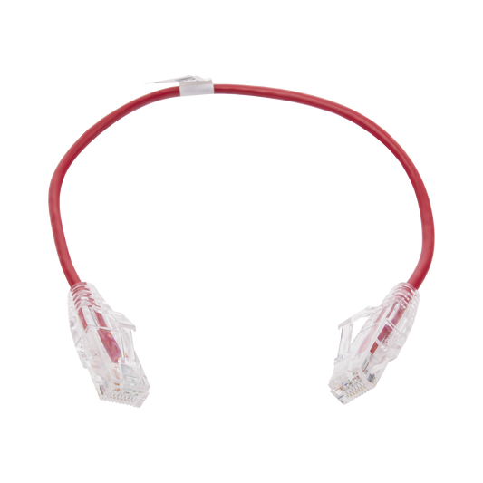 LP-UT6-030-RD28 - Cable de Parcheo Slim UTP Cat6 - 30 cm (11.81 Pulgadas) Rojo Di�metro Reducido (28 AWG)