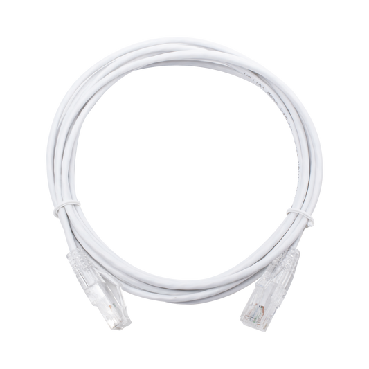 LP-UT6-300-WH28 - Cable de Parcheo Slim UTP Cat6 - 3 Metros (9.84 Pies) Blanco Di�metro Reducido (28 AWG)