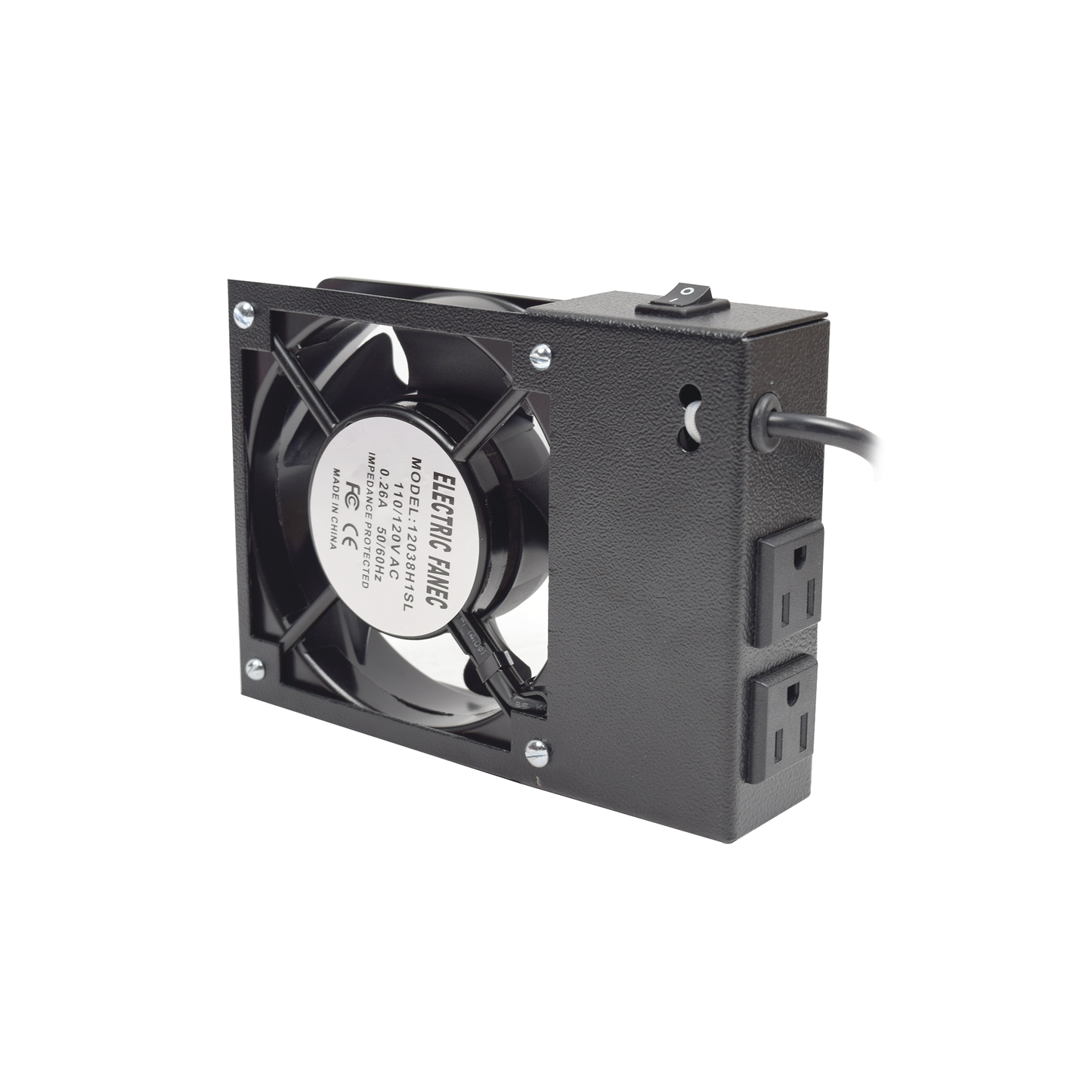 LP-VENT-01 Ventilador 110 Vca con Clavija para Gabinete de Pared con 2 Tomas de Corriente