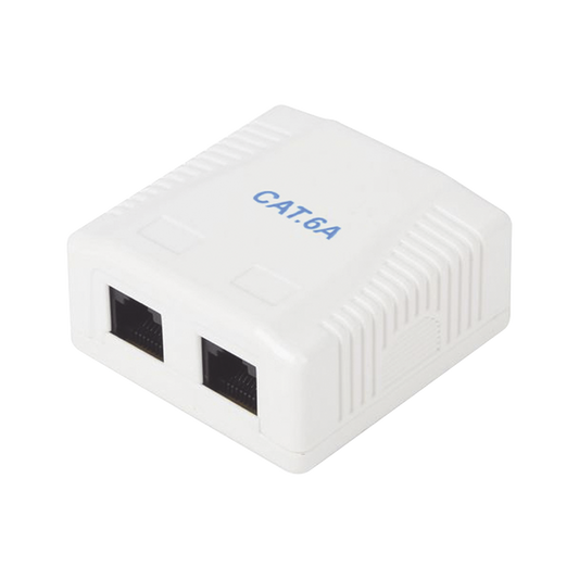 LP-WP-39-C6A - Caja de Pared con 2 Puertos, Incluye 2 Jacks UTP Cat6A