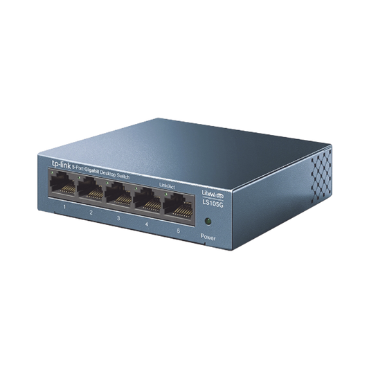 LS105G Switch de escritorio Gigabit de 5 puertos 10/100/1000Mbps, carcasa metálica