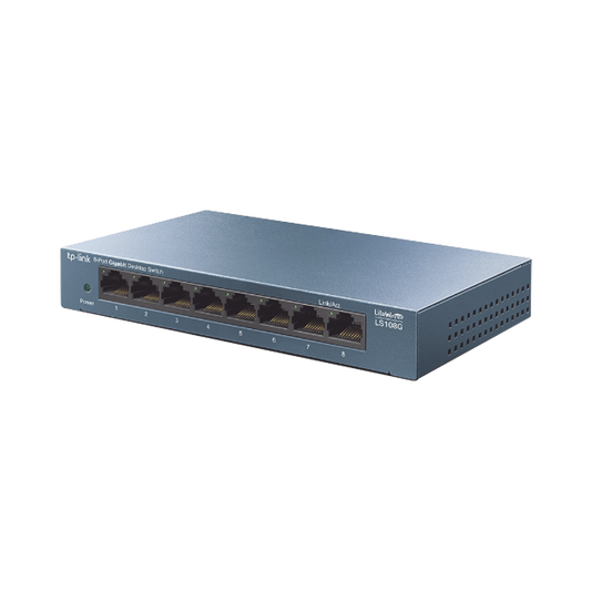 LS108G Switch de escritorio Gigabit de 8 puertos 10/100/1000Mbps, carcasa metálica