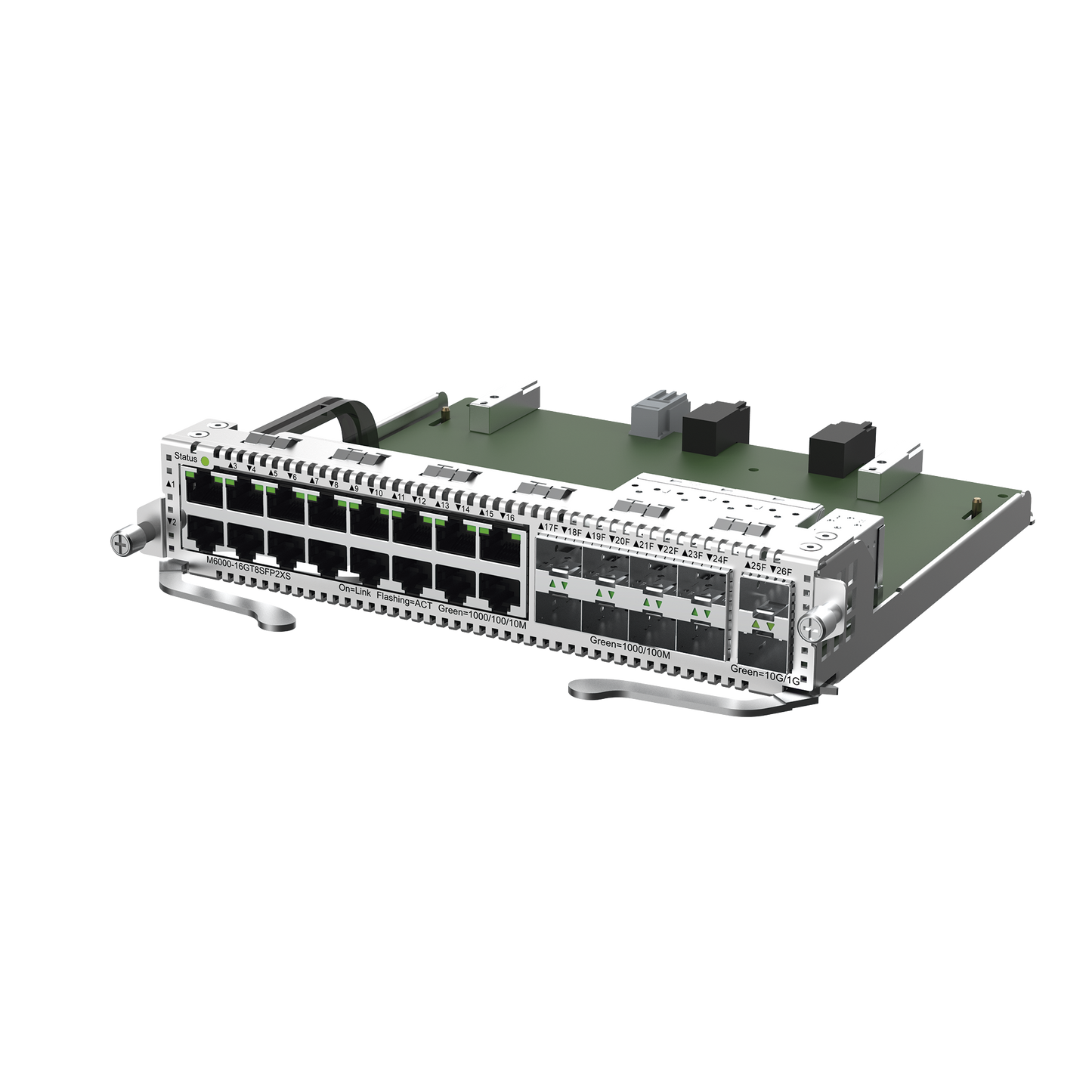 M6000-16GT8SFP2XS - Tarjeta de Red con 16 puertos RJ45 1Gb, 8 puertos SFP 1Gb y 2 puertos SFP+ 10Gb para Chasis RG-NBS6002