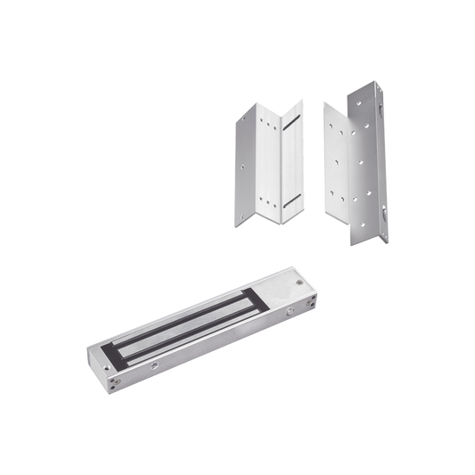 MAG600NLEDK Kit para control de acceso incluye Chapa magnética de 600Lbs / Montajes L y Z