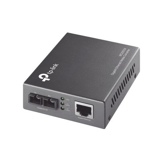 MC200CM Convertidor Fibra Óptica Multimodo /  1 Puerto RJ45 10/100/1000 Mbps / Puerto Fibra Óptica SC 1000 Mbps / Hasta 550 metros / Plug and Play