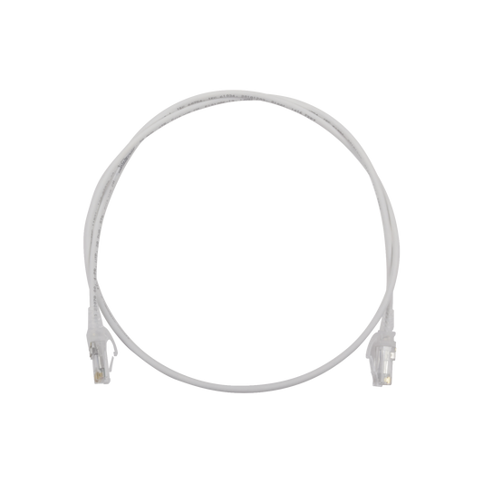 MC6-03-0228 - Patch Cord MC6 Modular Cat6 UTP, CM/LS0H, 0.91 Metros (3 Pies), Color Blanco, Di�metro Reducido (28AWG)