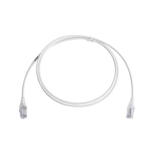 MC6-05-0228 - Patch Cord MC6 Modular Cat6 UTP, CM/LS0H, 1.52 Metros (5 Pies), Color Blanco, Di�metro Reducido (28AWG)