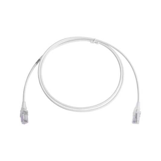 MC6-05-02-28B - Patch Cord MC6 Modular Cat6 UTP, CM/LS0H, 1.52 Metros (5 Pies), Color Blanco, Di�metro Reducido (28AWG), Versi�n Bulk (Sin Empaque Individual)