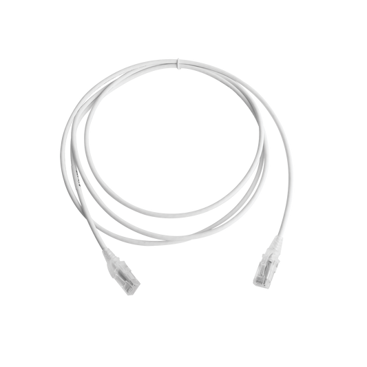 MC6-07-02-28B - Patch Cord MC6 Modular Cat6 UTP, CM/LS0H, 2.13 Metros (7 Pies), Color Blanco, Di�metro Reducido (28AWG), Versi�n Bulk (Sin Empaque Individual)