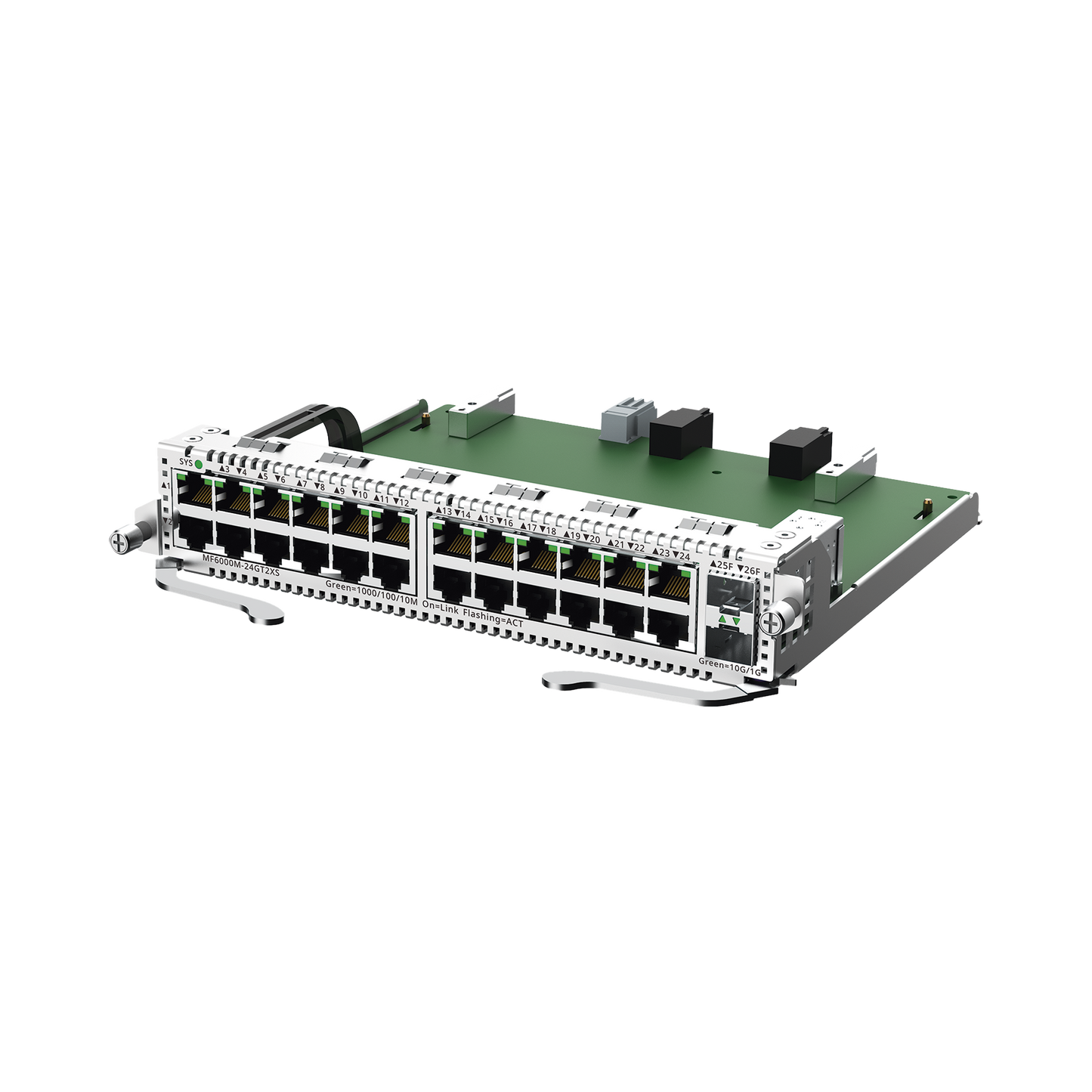 MF6000M-24GT2XS - e-Lighten Tarjeta Modular para OLT modelo RG-NBF6002M, 24 puertos Ethernet de 1G, 2 puertos SFP+ de 10G