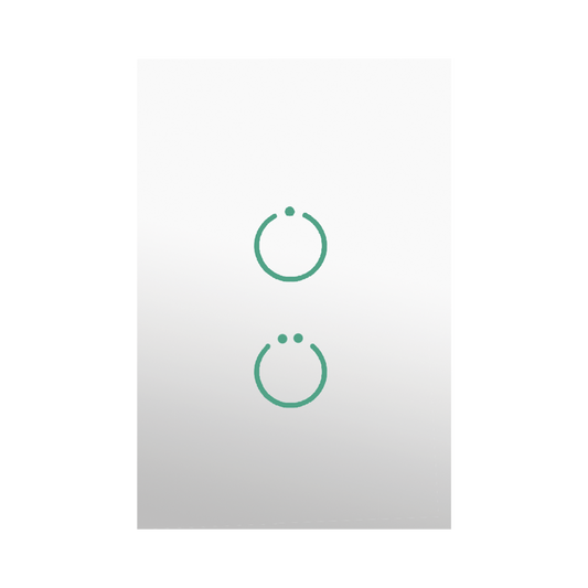 MHS512 (ZWAVE) Interruptor On/Off panel táctil touch inalámbrico Zwave Plus 2 botones. Compatible con Hubitat HC8, Álula  M2M, otro